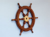 Handcrafted Deluxe Class Wood and Brass Decorative Ship Wheel 30" from Hampton Creations Handcrafted Deluxe Class Wood and Brass Decorative Ship Wheel 30" from Hampton Creations