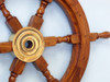 Handcrafted Deluxe Class Wood and Brass Decorative Ship Wheel 24" from Hampton Creations
