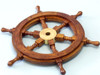 Handcrafted Deluxe Class Wood and Brass Decorative Ship Wheel 12" from Hampton Creations