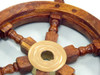 Handcrafted Deluxe Class Wood and Brass Decorative Ship Wheel 12" from Hampton Creations