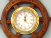 Handcrafted Deluxe Class Wood And Brass Ship Wheel Clock 12" from Hampton Creations