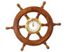 Handcrafted Deluxe Class Wood And Brass Ship Wheel Clock 18" from Hampton Creations