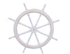 Handcrafted Classic Wooden Whitewashed Decorative Ship Steering Wheel 48" from Hampton Creations Handcrafted Classic Wooden Whitewashed Decorative Ship Steering Wheel 48" from Hampton Creations