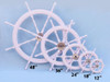 Handcrafted Deluxe Class White Wood and Chrome Ship Decorative Steering Wheel 18" from Hampton Creations