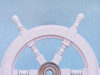 Handcrafted Deluxe Class White Wood and Chrome Ship Decorative Steering Wheel 18" from Hampton Creations