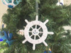 Handcrafted White Decorative Ship Wheel With Anchor Christmas Tree Ornament 6" from Hampton Creations