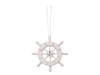 Handcrafted White Decorative Ship Wheel With Anchor Christmas Tree Ornament 6" from Hampton Creations
