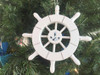 Handcrafted White Decorative Ship Wheel With Anchor Christmas Tree Ornament 6" from Hampton Creations