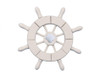 Handcrafted White Decorative Ship Wheel With Seashell  6" from Hampton Creations