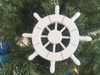 Handcrafted White Decorative Ship Wheel Christmas Tree Ornament 6" from Hampton Creations