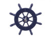 Handcrafted Dark Blue Decorative Ship Wheel With Seagull 6" from Hampton Creations