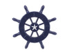 Handcrafted Dark Blue Decorative Ship Wheel With Starfish 6" from Hampton Creations
