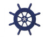 Handcrafted Rustic Dark Blue Decorative Ship Wheel With Starfish 6" from Hampton Creations