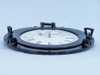 Handcrafted Brass Deluxe Class Porthole Clock 12" - Dark Blue from Hampton Creations