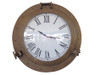 Handcrafted Antique Brass Decorative Ship Porthole Clock 24" from Hampton Creations