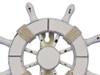 Handcrafted Rustic All White Decorative Ship Wheel with Hook 8" from Hampton Creations