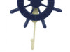 Handcrafted Dark Blue Decorative Ship Wheel with Hook 8" from Hampton Creations