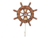 Handcrafted Rustic Wood Finish Decorative Ship Wheel with Sailboat and Hook 8" from Hampton Creations Handcrafted Rustic Wood Finish Decorative Ship Wheel with Sailboat and Hook 8" from Hampton Creations