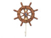 Handcrafted Rustic Wood Finish Decorative Ship Wheel with Seagull and Hook 8" from Hampton Creations Handcrafted Rustic Wood Finish Decorative Ship Wheel with Seagull and Hook 8" from Hampton Creations