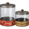 Set of 2 Dog Treat Canisters (Treat Nap Treat & Play Treat Walk) from Primitives by Kathy