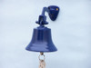 Handcrafted Solid Brass Hanging Ship's Bell 6" - Blue Powder Coated from Hampton Creations Handcrafted Solid Brass Hanging Ship's Bell 6" - Blue Powder Coated from Hampton Creations