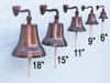 Handcrafted Antiqued Copper Hanging Ships Bell 11" from Hampton Creations
