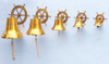 Handcrafted Brass Plated Hanging Ship Wheel Bell 7" from Hampton Creations