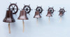 Handcrafted Antique Copper Hanging Ship Wheel Bell 8" from Hampton Creations