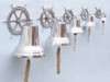 Handcrafted Chrome Hanging Ship Wheel Bell 8" from Hampton Creations