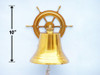 Handcrafted Brass  Plated Hanging Ship Wheel Bell 10" from Hampton Creations