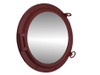 Handcrafted Dark Red Decorative Ship Porthole Mirror 24" from Hampton Creations