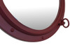 Handcrafted Dark Red Decorative Ship Porthole Mirror 24" from Hampton Creations