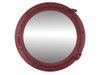 Handcrafted Dark Red Decorative Ship Porthole Mirror 24" from Hampton Creations