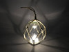 Handcrafted LED Lighted Clear Japanese Glass Ball Fishing Float with Brown Netting Decoration 3" from Hampton Creations