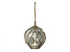 Handcrafted LED Lighted Clear Japanese Glass Ball Fishing Float with Brown Netting Decoration 3" from Hampton Creations