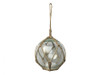 Handcrafted LED Lighted Clear Japanese Glass Ball Fishing Float with Brown Netting Decoration 3" from Hampton Creations