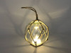 Handcrafted LED Lighted Clear Japanese Glass Ball Fishing Float with Brown Netting Decoration 3" from Hampton Creations