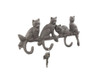 Handcrafted Cast Iron Sitting Cat Family Decorative Metal Wall Hooks 11" from Hampton Creations Handcrafted Cast Iron Sitting Cat Family Decorative Metal Wall Hooks 11" from Hampton Creations