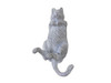 Handcrafted Whitewashed Cast Iron Happy Fat Cat Decorative Metal Wall Hook 6" from Hampton Creations Handcrafted Whitewashed Cast Iron Happy Fat Cat Decorative Metal Wall Hook 6" from Hampton Creations