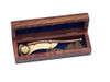 Handcrafted Antique Brass Boatswain (Bosun) Whistle 5" w/ Rosewood Box from Hampton Creations