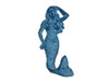 Handcrafted Rustic Light Blue Whitewashed Cast Iron Mermaid Hook 6" from Hampton Creations Handcrafted Rustic Light Blue Whitewashed Cast Iron Mermaid Hook 6" from Hampton Creations