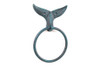 Handcrafted Seaworn Blue Cast Iron Whale Tail Towel Holder 7.5" from Hampton Creations Handcrafted Seaworn Blue Cast Iron Whale Tail Towel Holder 7.5" from Hampton Creations