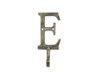Handcrafted Rustic Gold Cast Iron Letter E Alphabet Wall Hook 6" from Hampton Creations