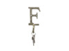 Handcrafted Rustic Gold Cast Iron Letter F Alphabet Wall Hook 6" from Hampton Creations
