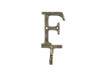 Handcrafted Rustic Gold Cast Iron Letter F Alphabet Wall Hook 6" from Hampton Creations