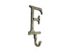 Handcrafted Rustic Gold Cast Iron Letter F Alphabet Wall Hook 6" from Hampton Creations