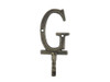 Handcrafted Rustic Gold Cast Iron Letter G Alphabet Wall Hook 6" from Hampton Creations