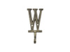 Handcrafted Rustic Gold Cast Iron Letter W Alphabet Wall Hook 6" from Hampton Creations
