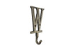 Handcrafted Rustic Gold Cast Iron Letter W Alphabet Wall Hook 6" from Hampton Creations