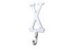 Handcrafted Whitewashed Cast Iron Letter X Alphabet Wall Hook 6" from Hampton Creations